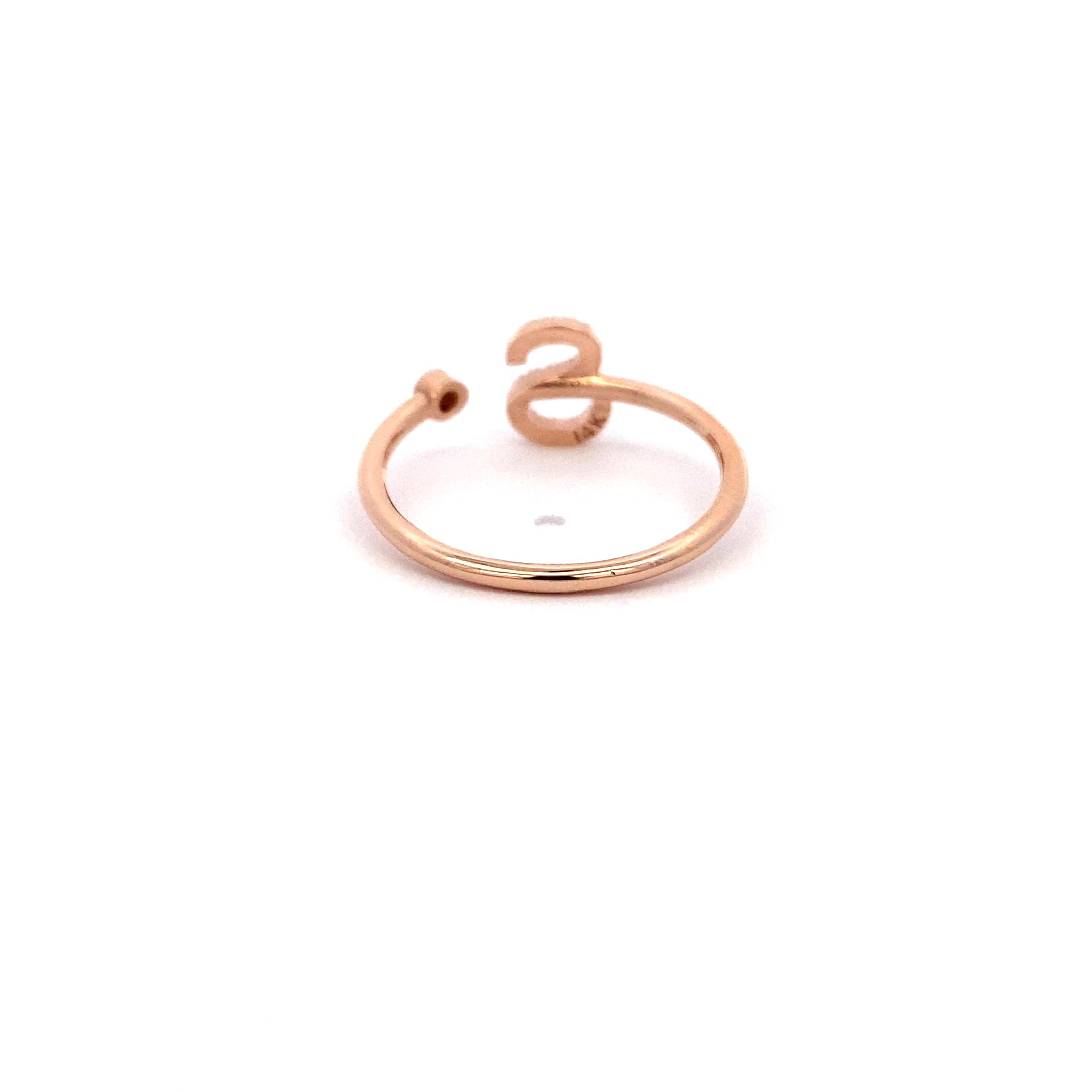 14K Gold Diamond Initial Ring S(0.09ct) - dagatchi.com