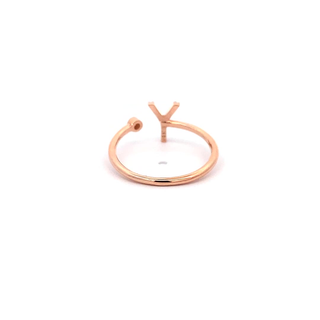 14K Gold Diamond Initial Ring Y(0.07ct) - dagatchi.com