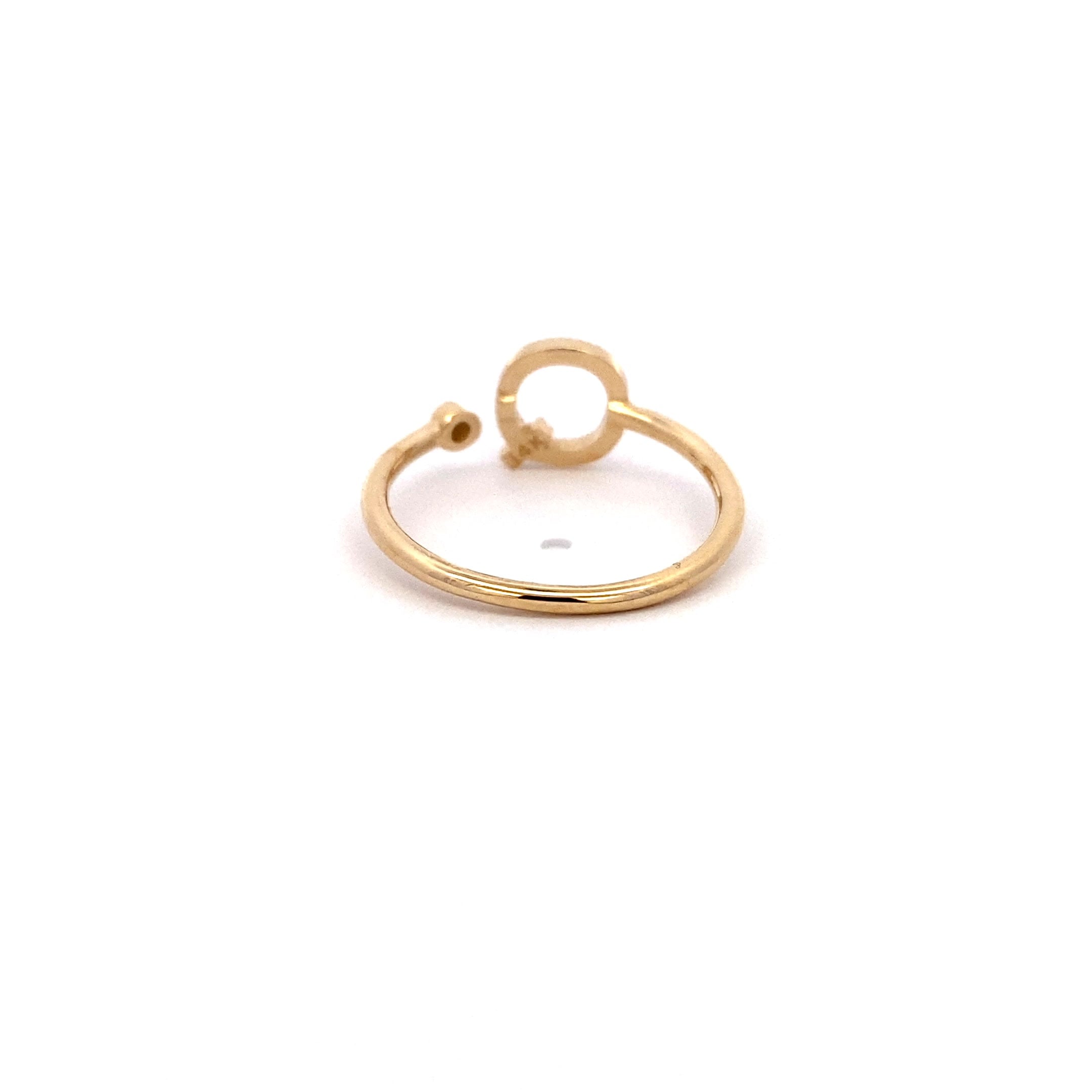 14K Gold Diamond Initial Ring Q(0.11ct) - dagatchi.com
