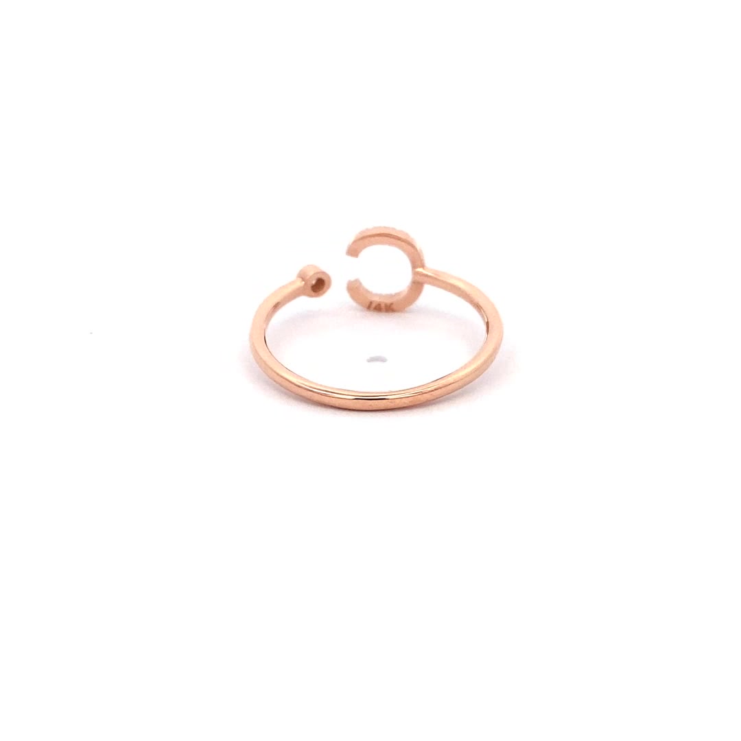 14K Gold Diamond Initial Ring C(0.08ct) - dagatchi.com