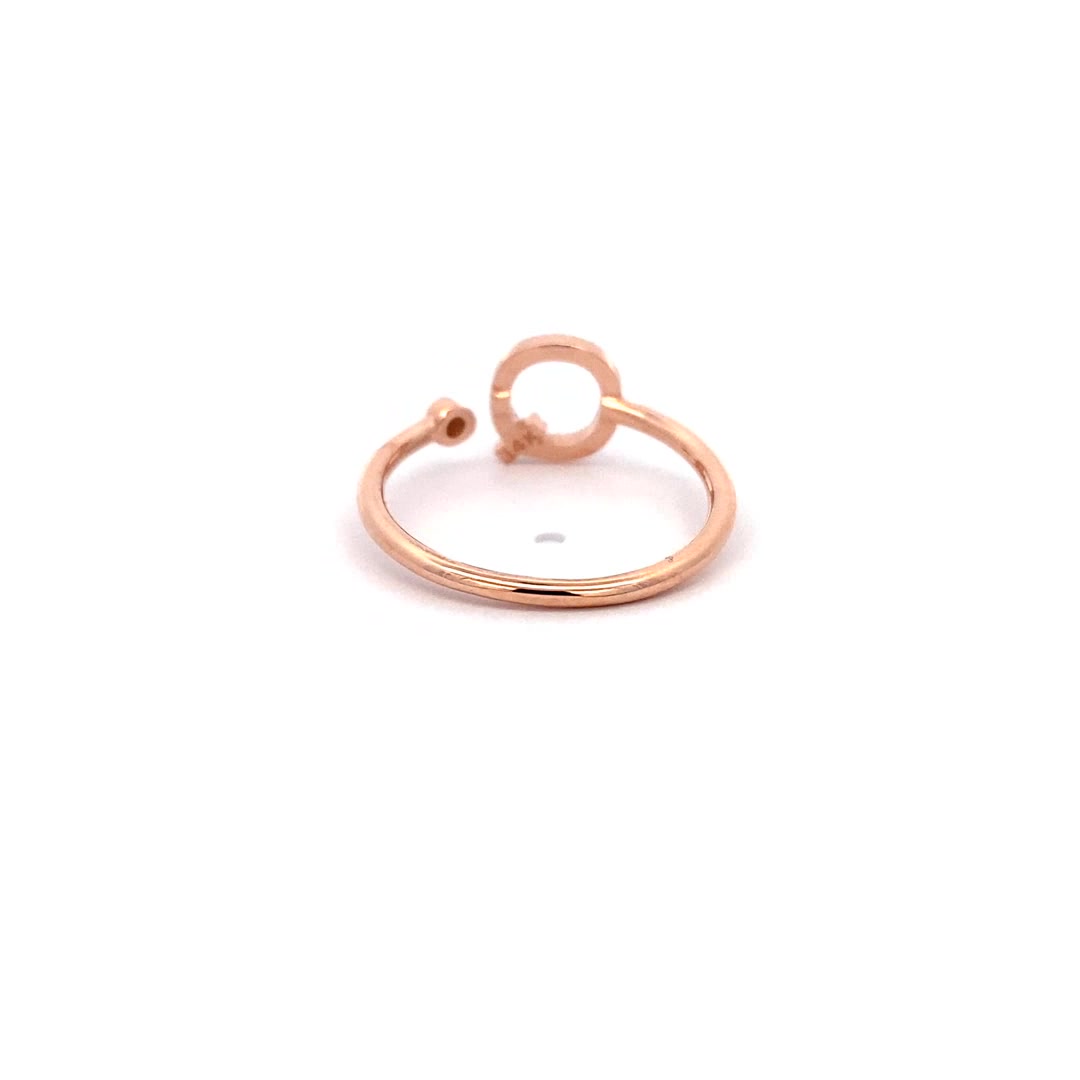 14K Gold Diamond Initial Ring Q(0.11ct) - dagatchi.com
