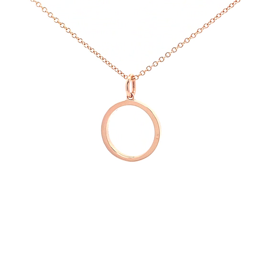 14K Gold Diamond Halo Circle Pendant(0.12ct) - dagatchi.com