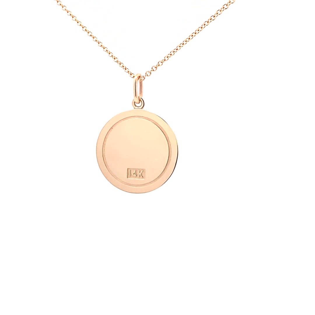 14K  Gold 18mm Zodiac Sign Aquarius Pendant - dagatchi.com