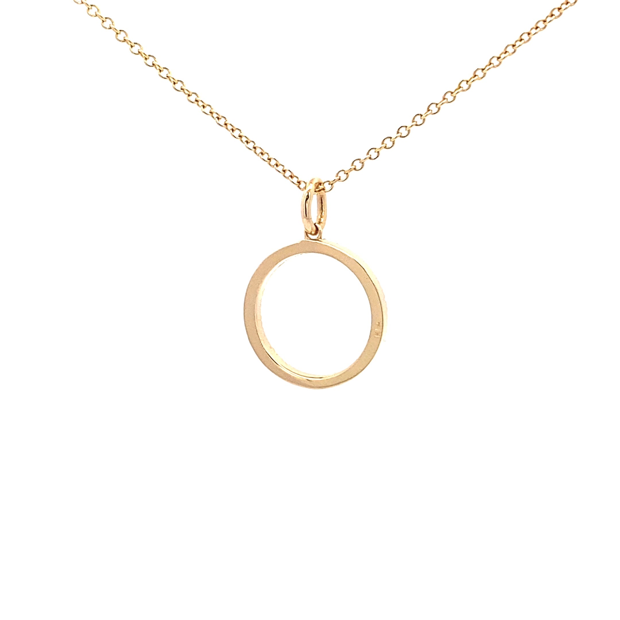 14K Gold Diamond Halo Circle Pendant(0.12ct) - dagatchi.com