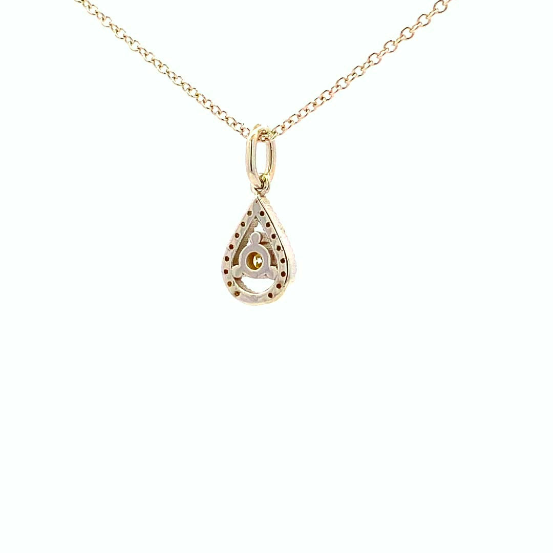 14K Gold Teardrop Diamond Pendant(0.18ct) - dagatchi.com