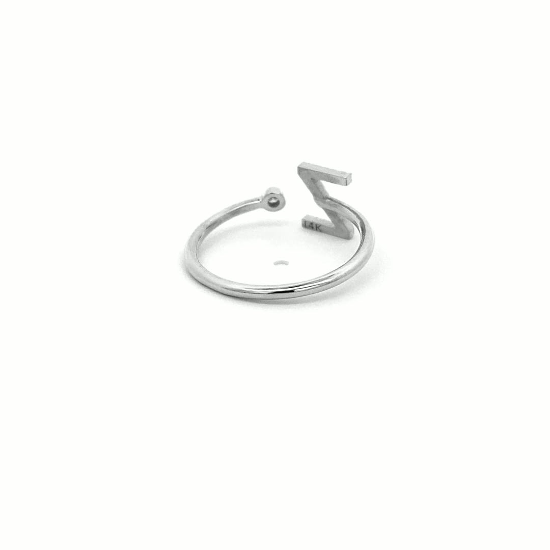 14K Gold Diamond Initial Ring Z(0.09ct) - dagatchi.com
