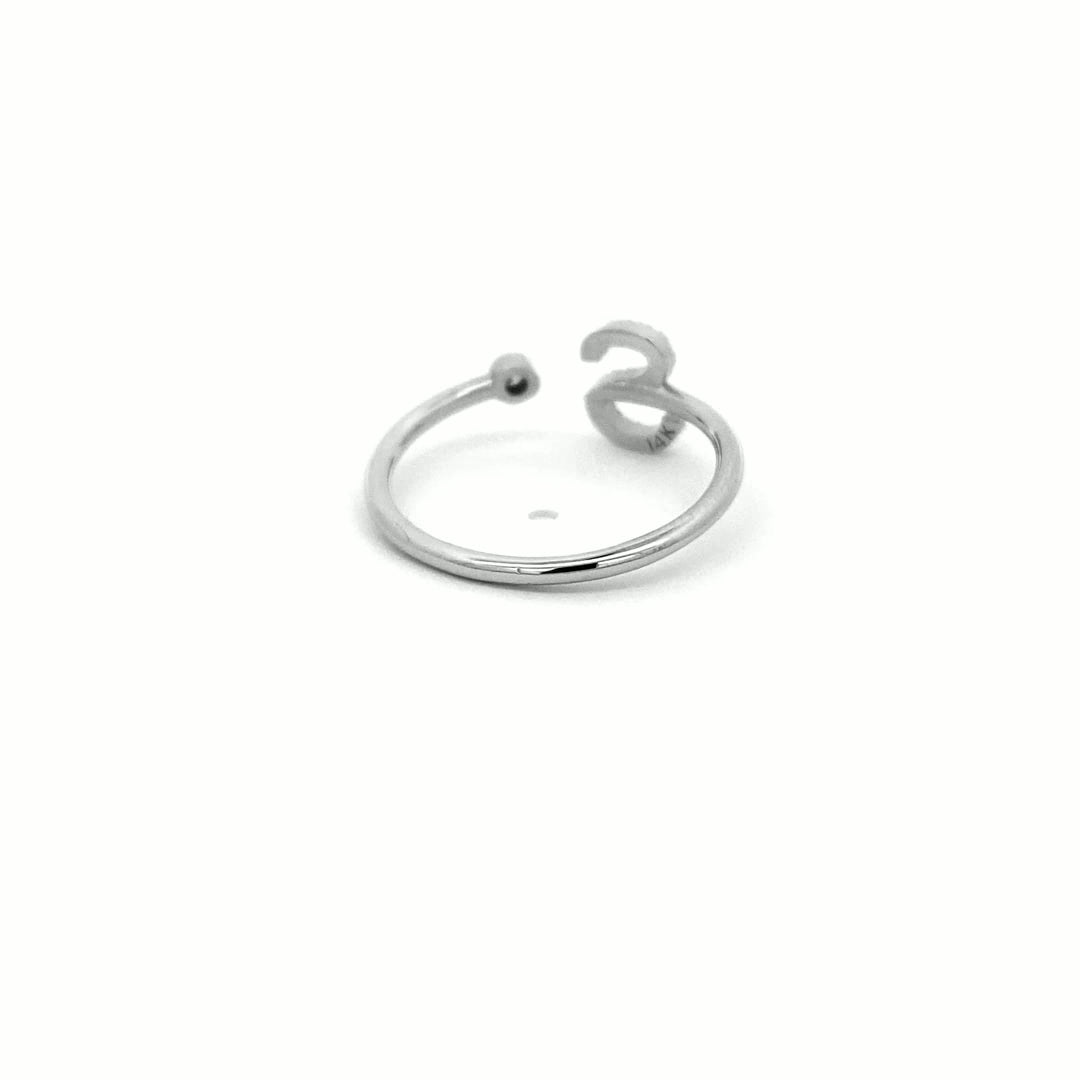 14K Gold Diamond Initial Ring S(0.09ct) - dagatchi.com