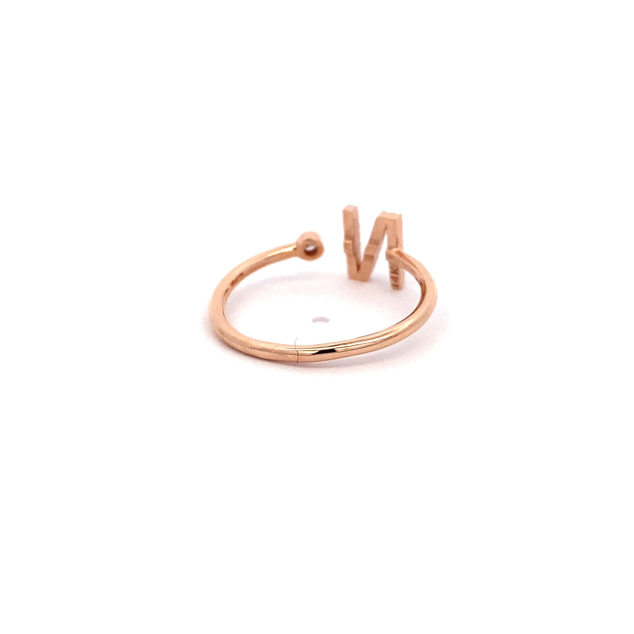 14K Gold Diamond Initial Ring N(0.10ct) - dagatchi.com