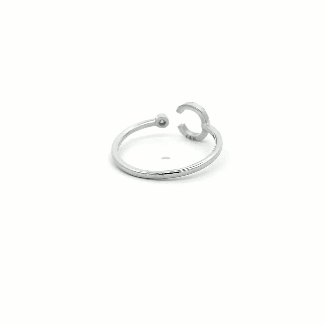 14K Gold Diamond Initial Ring C(0.08ct) - dagatchi.com