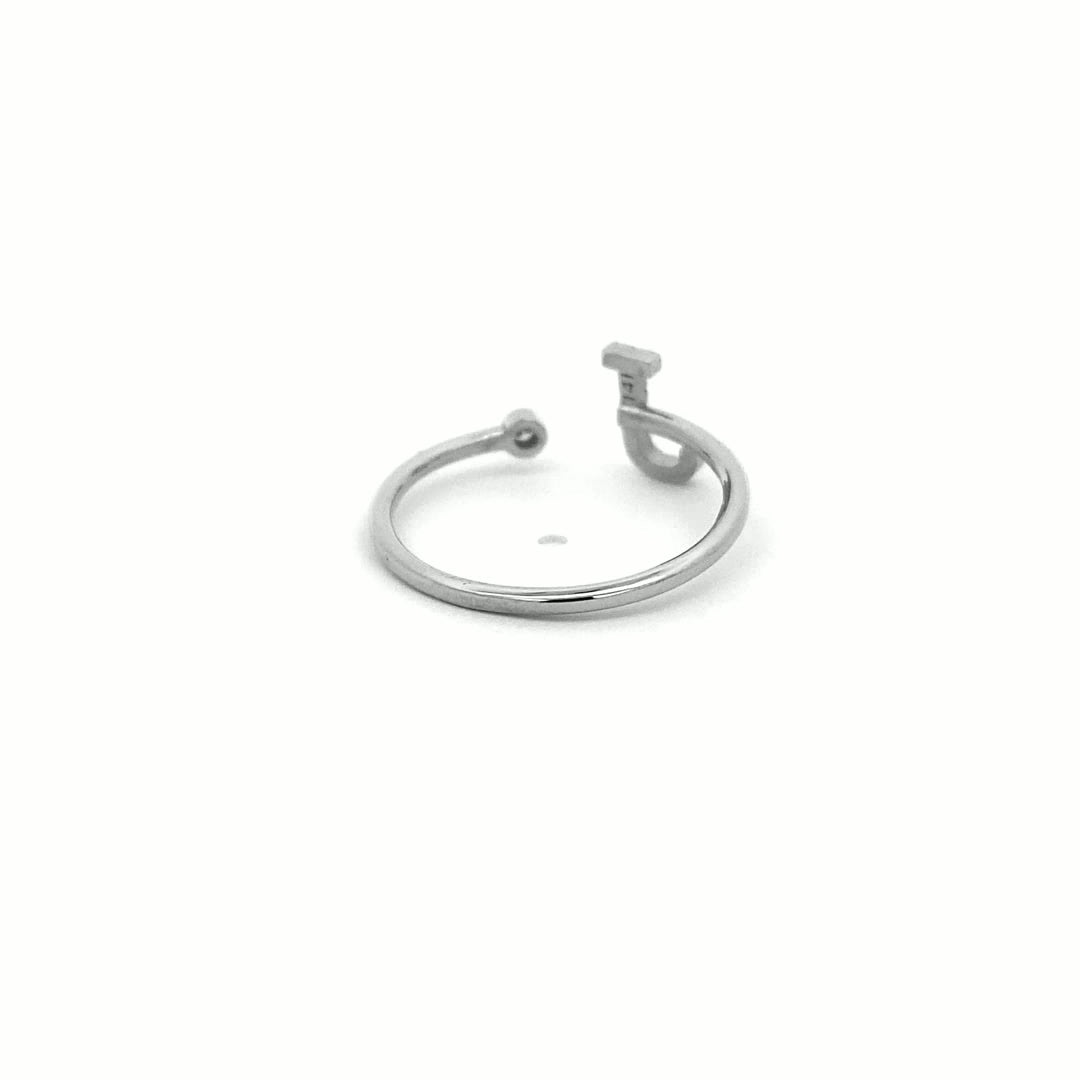 14K Gold Diamond Initial Ring J(0.07ct) - dagatchi.com