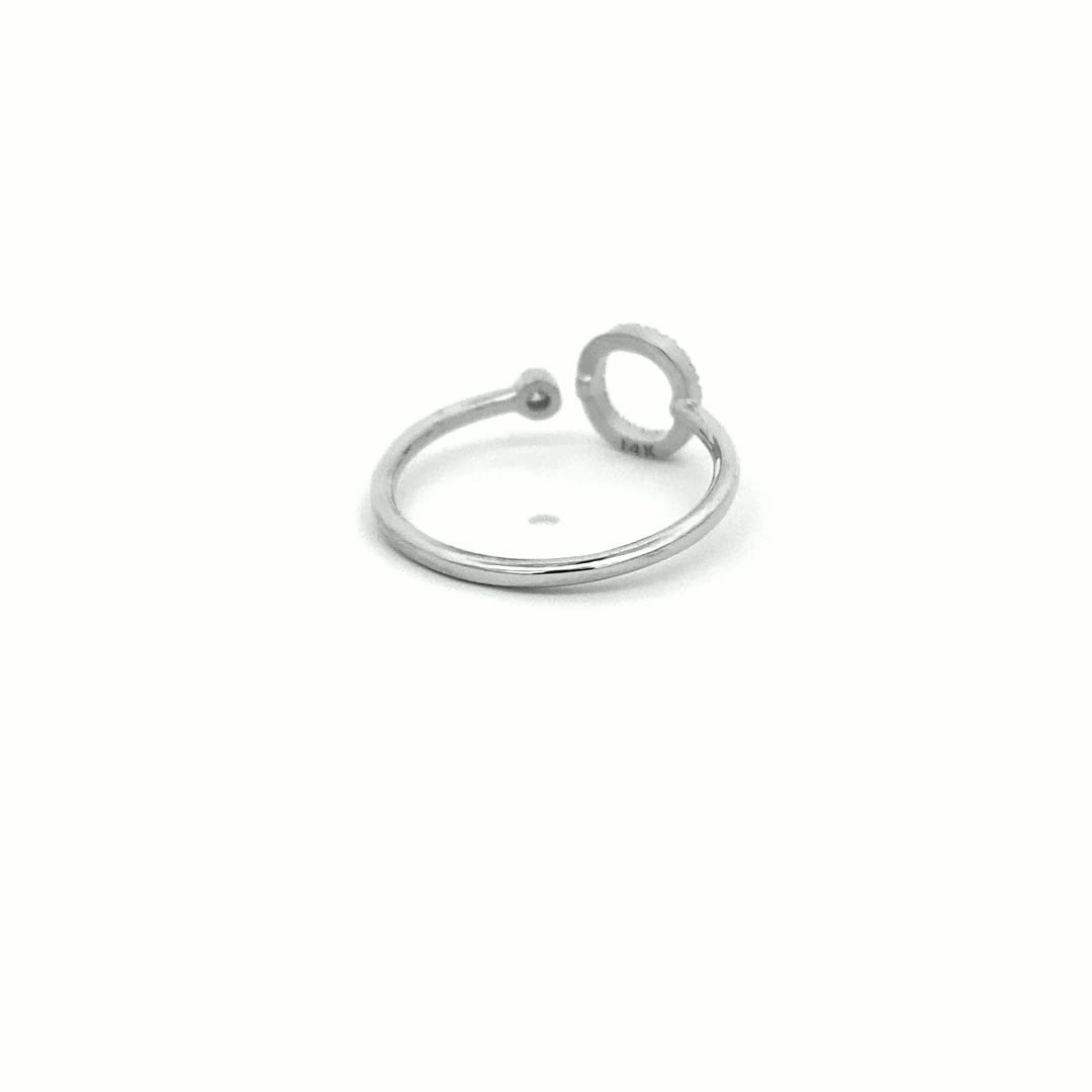 14K Gold Diamond Initial Ring O(0.09ct) - dagatchi.com
