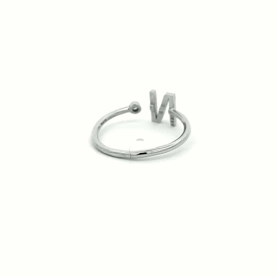 14K Gold Diamond Initial Ring N(0.10ct) - dagatchi.com