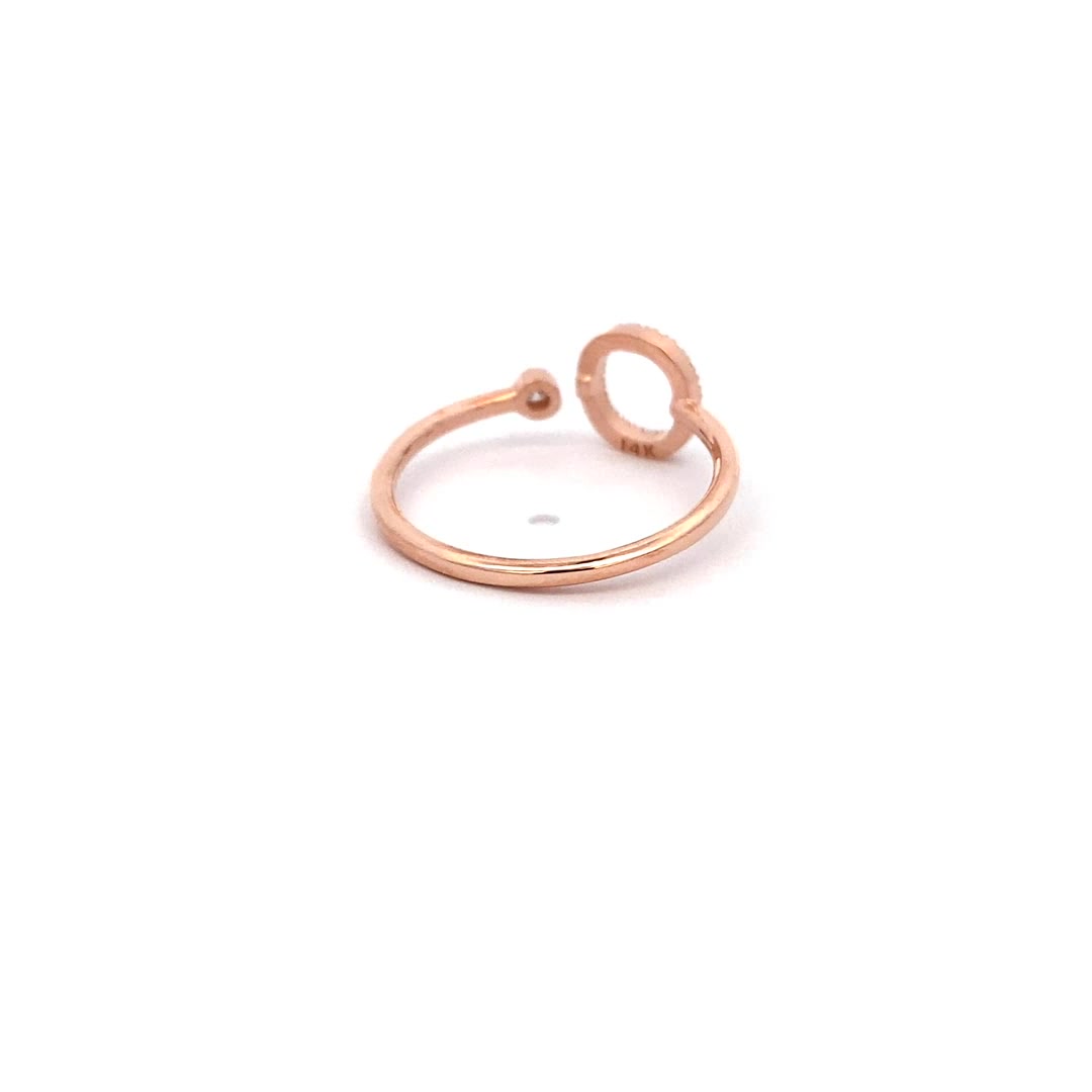 14K Gold Diamond Initial Ring O(0.09ct) - dagatchi.com