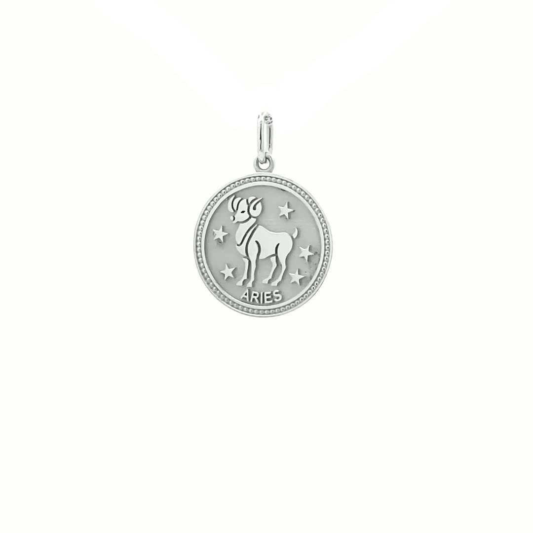 14K  Gold 18mm Zodiac Sign Aries Pendant - dagatchi.com