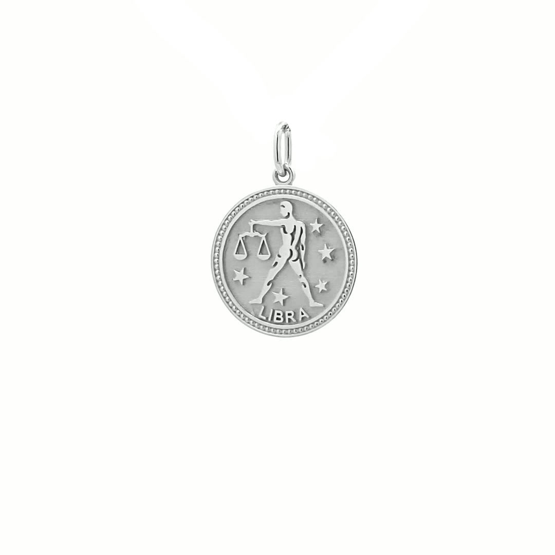 14K  Gold 18mm Zodiac Sign Libra Pendant - dagatchi.com