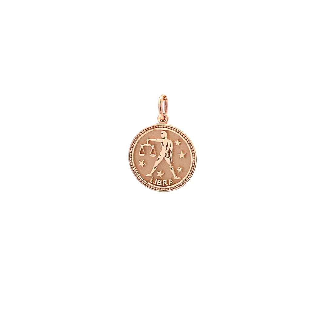 14K  Gold 13mm Zodiac Sign Libra Pendant - dagatchi.com