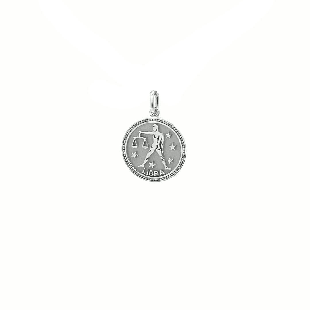 14K  Gold 13mm Zodiac Sign Libra Pendant - dagatchi.com