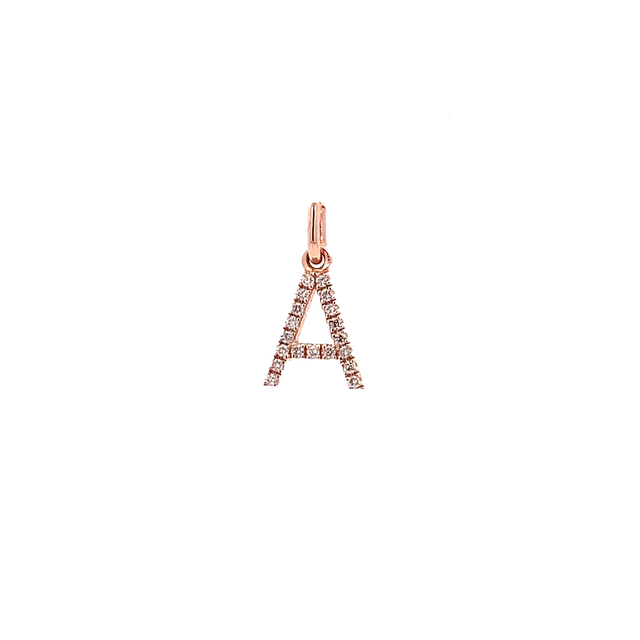 14K Gold Diamond Initial  Pendant A(0.07ct) - dagatchi.com