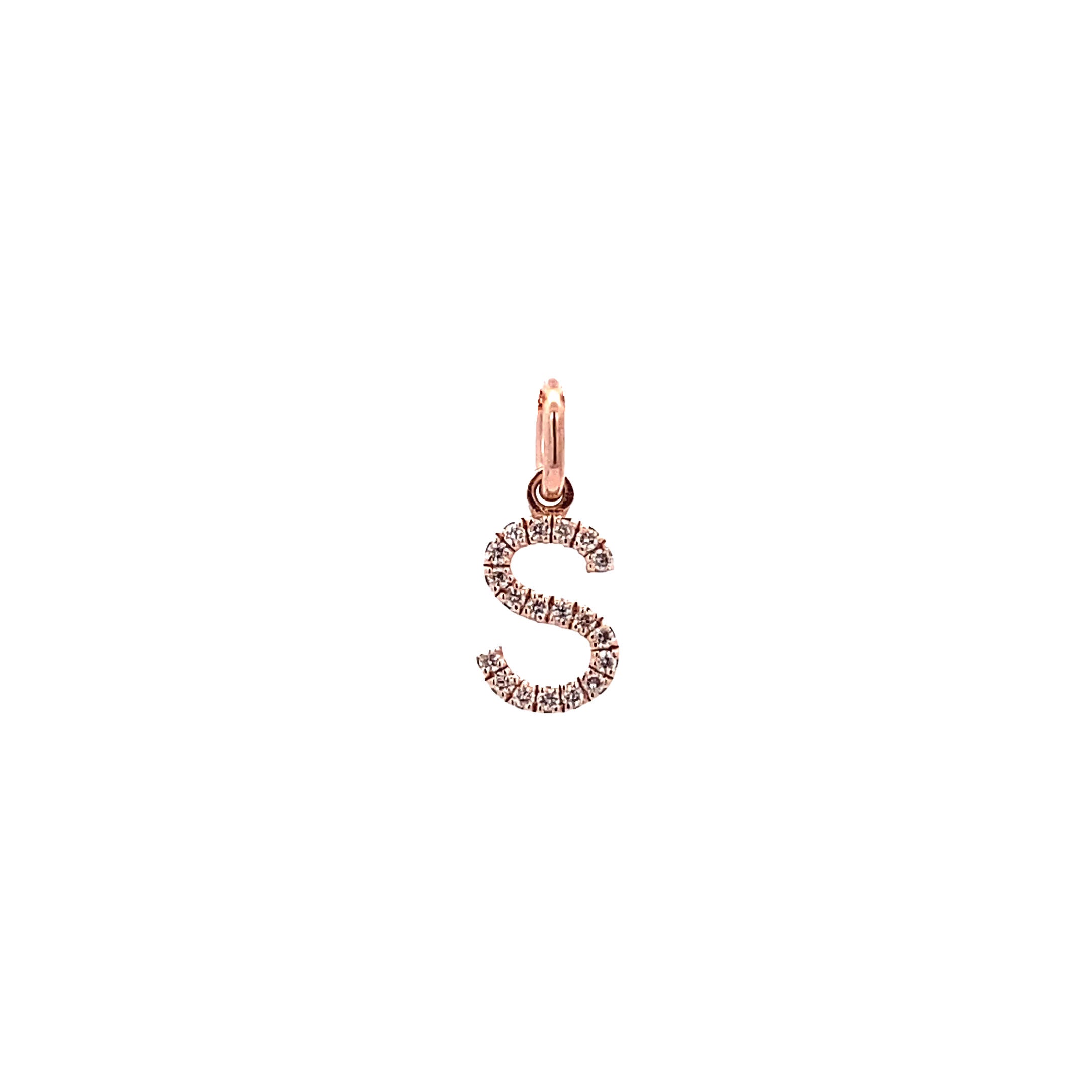 14K Gold Initial Diamond Pendant S(0.07ct) - dagatchi.com