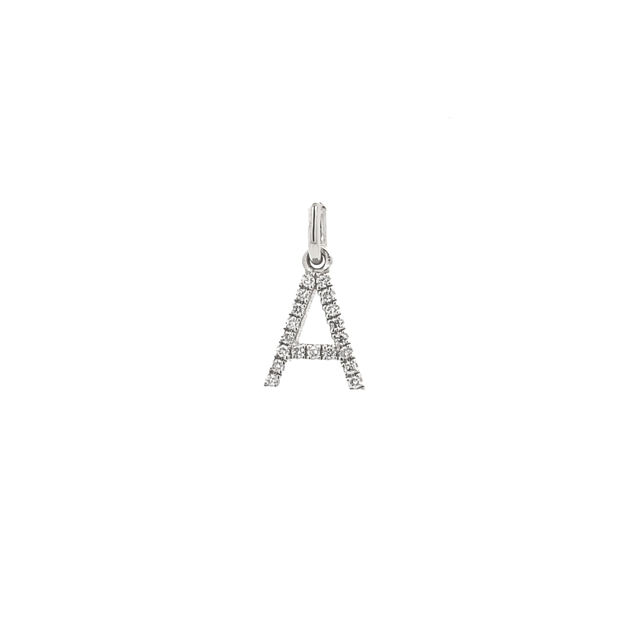 14K Gold Diamond Initial  Pendant A(0.07ct) - dagatchi.com
