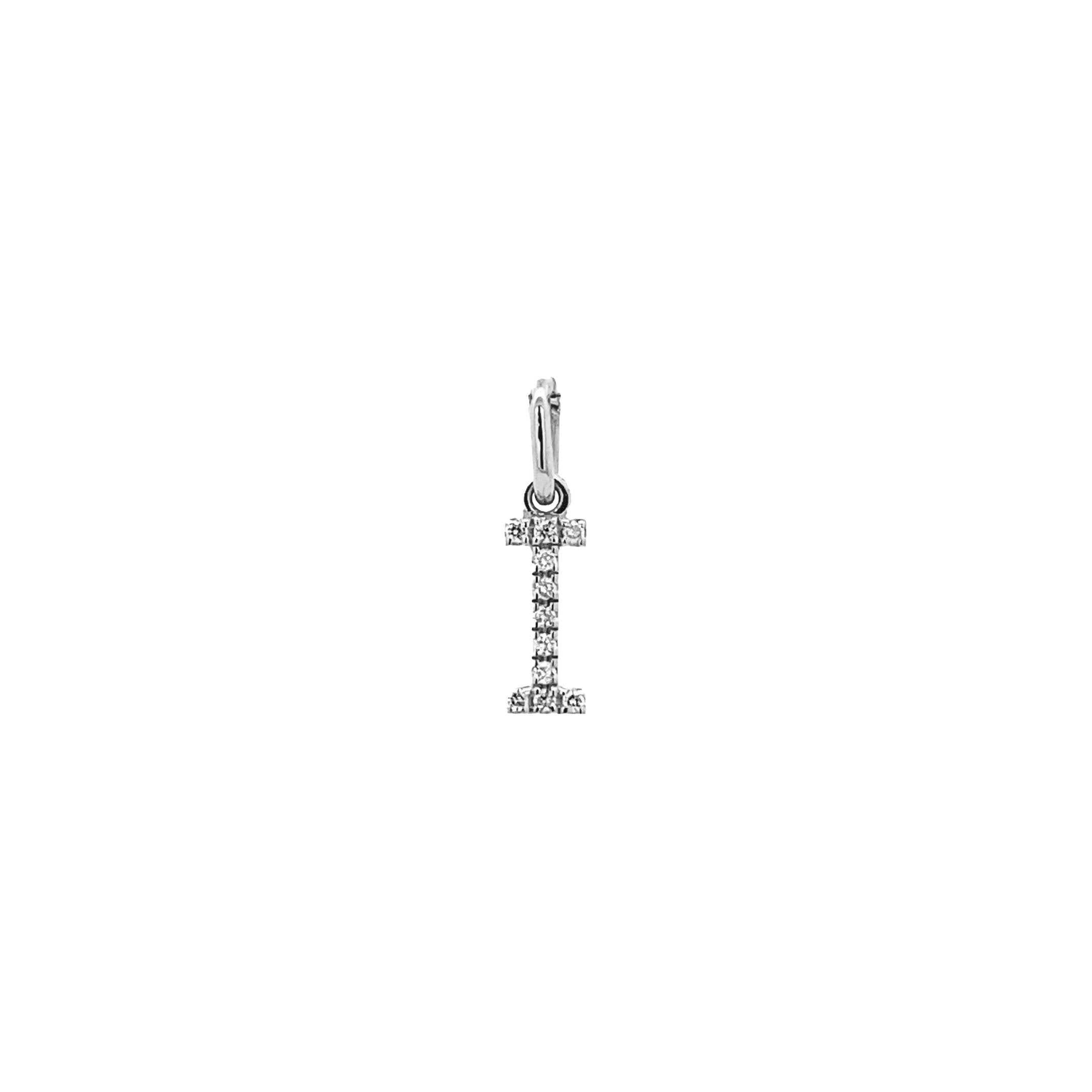 14K Gold Initial Diamond Pendant I(0.04ct) - dagatchi.com