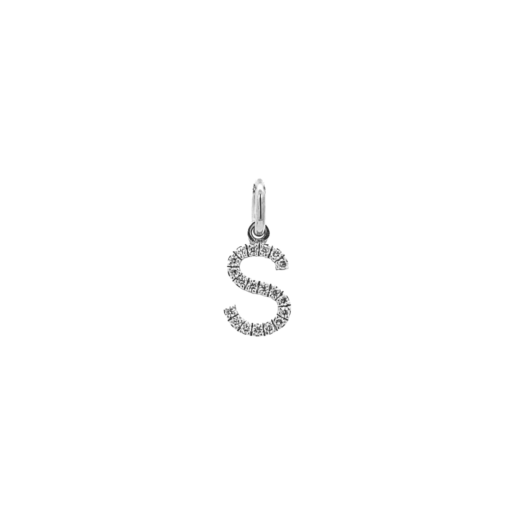 14K Gold Initial Diamond Pendant S(0.07ct) - dagatchi.com
