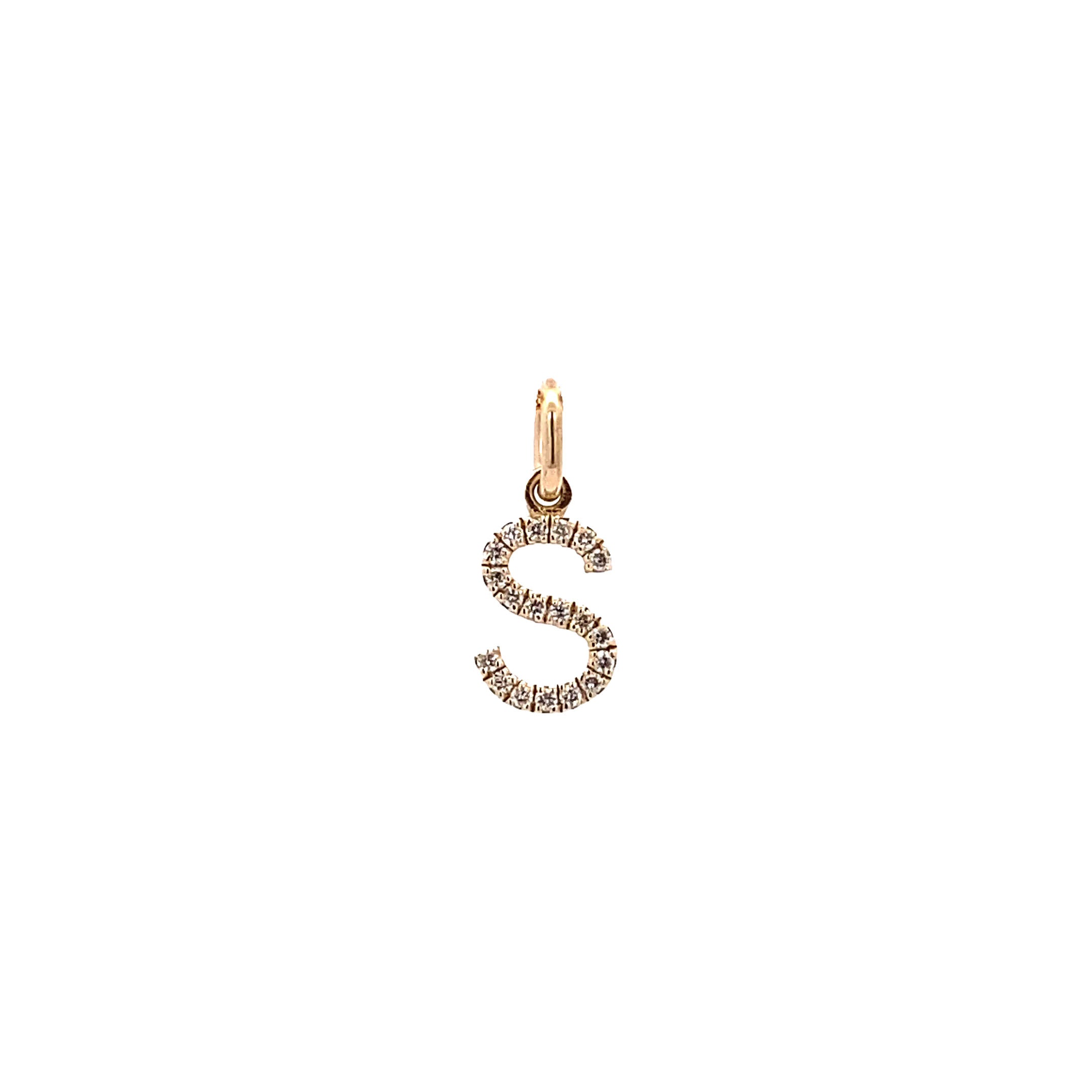 14K Gold Initial Diamond Pendant S(0.07ct) - dagatchi.com