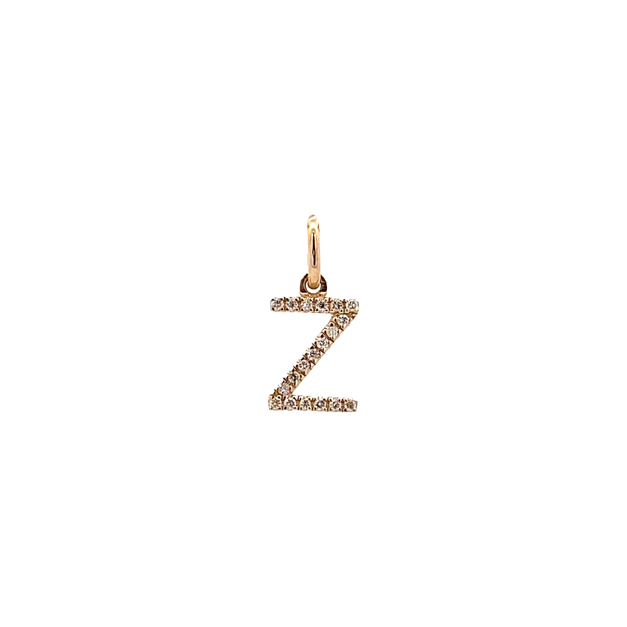14K Gold Initial Diamond Pendant Z(0.07ct) - dagatchi.com