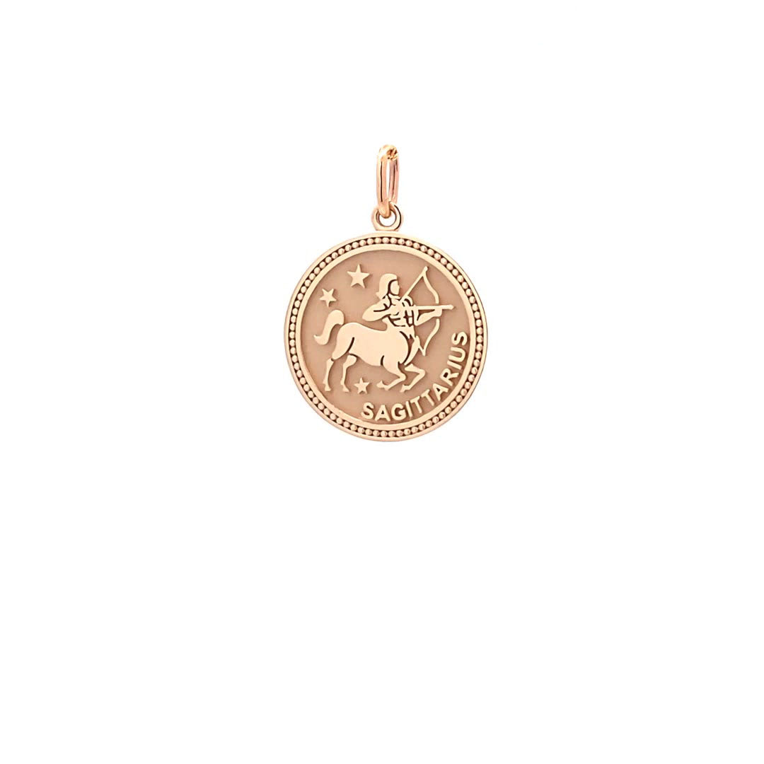 14K  Gold 18mm Zodiac Sign Sagittarius Pendant - dagatchi.com