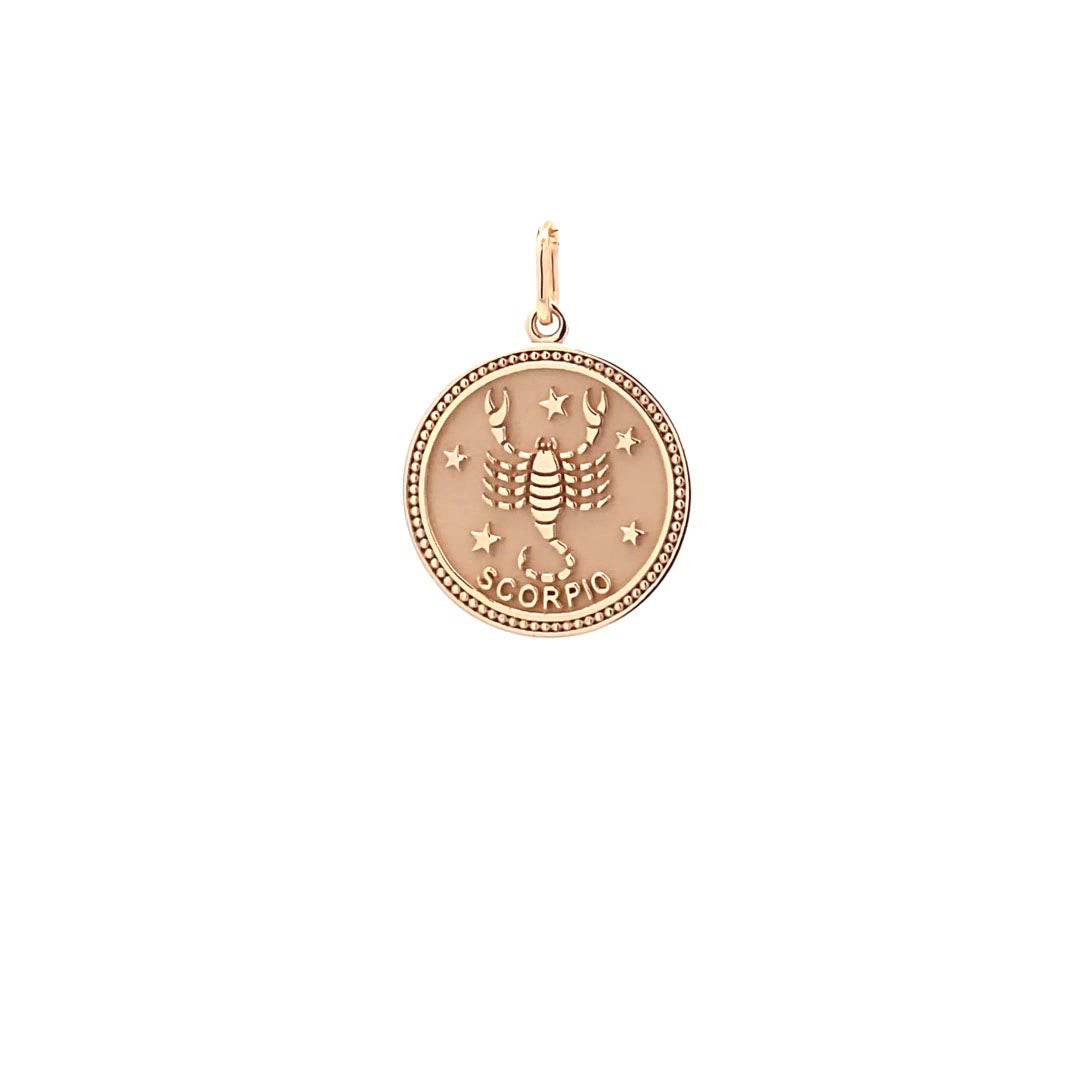 14K  Gold 18mm Zodiac Sign Scorpio Pendant - dagatchi.com