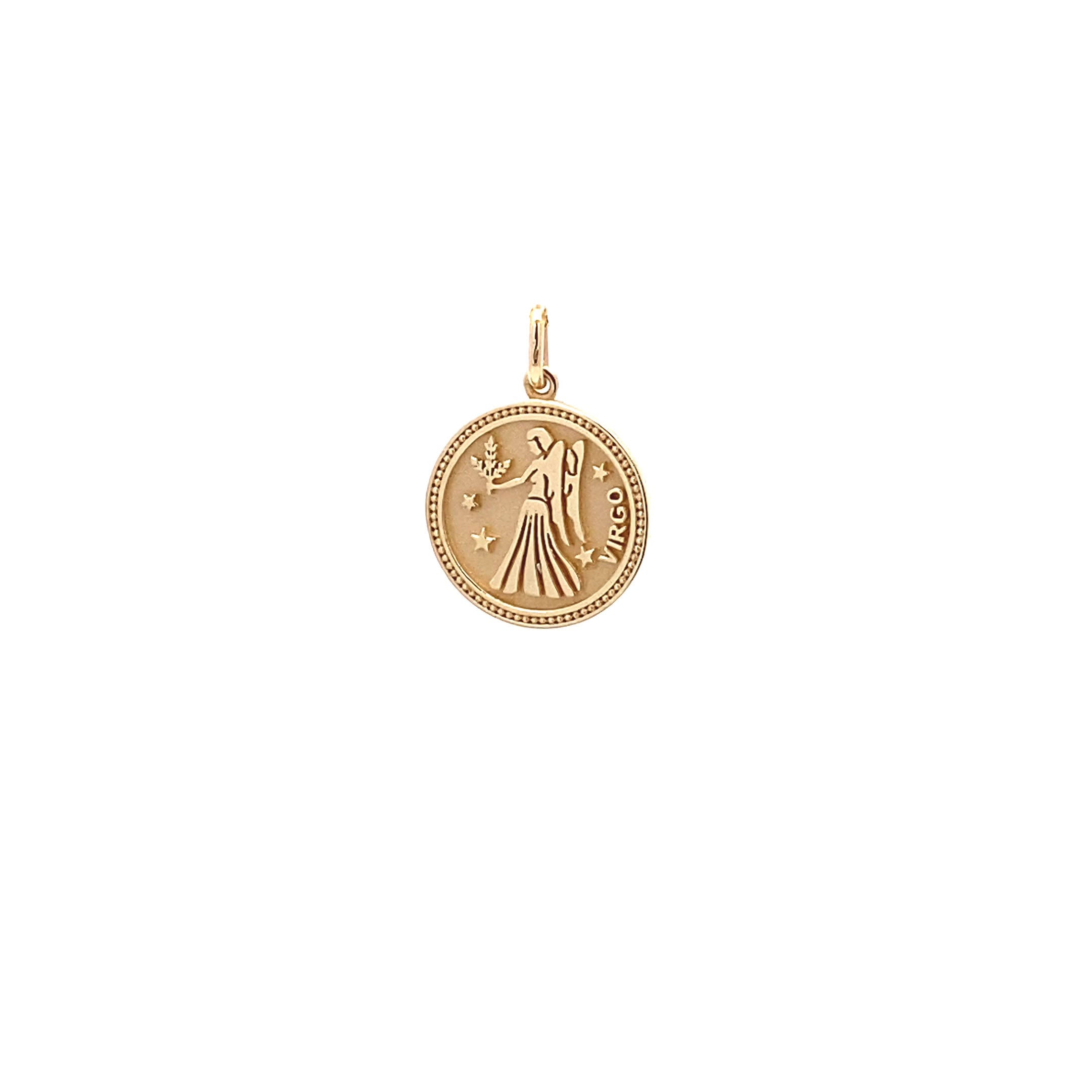 14K  Gold 13mm Zodiac Sign  Virgo Pendant - dagatchi.com