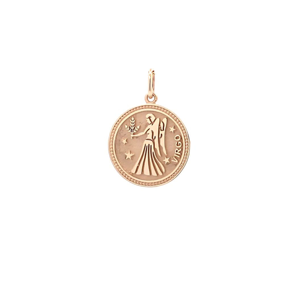 14K  Gold 18mm Zodiac Sign Virgo Pendant - dagatchi.com
