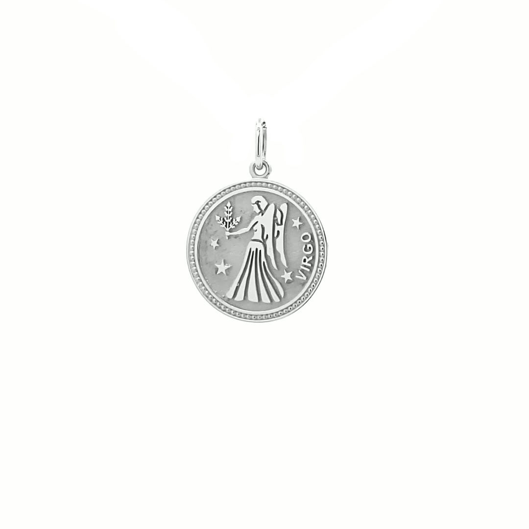 14K  Gold 18mm Zodiac Sign Virgo Pendant - dagatchi.com