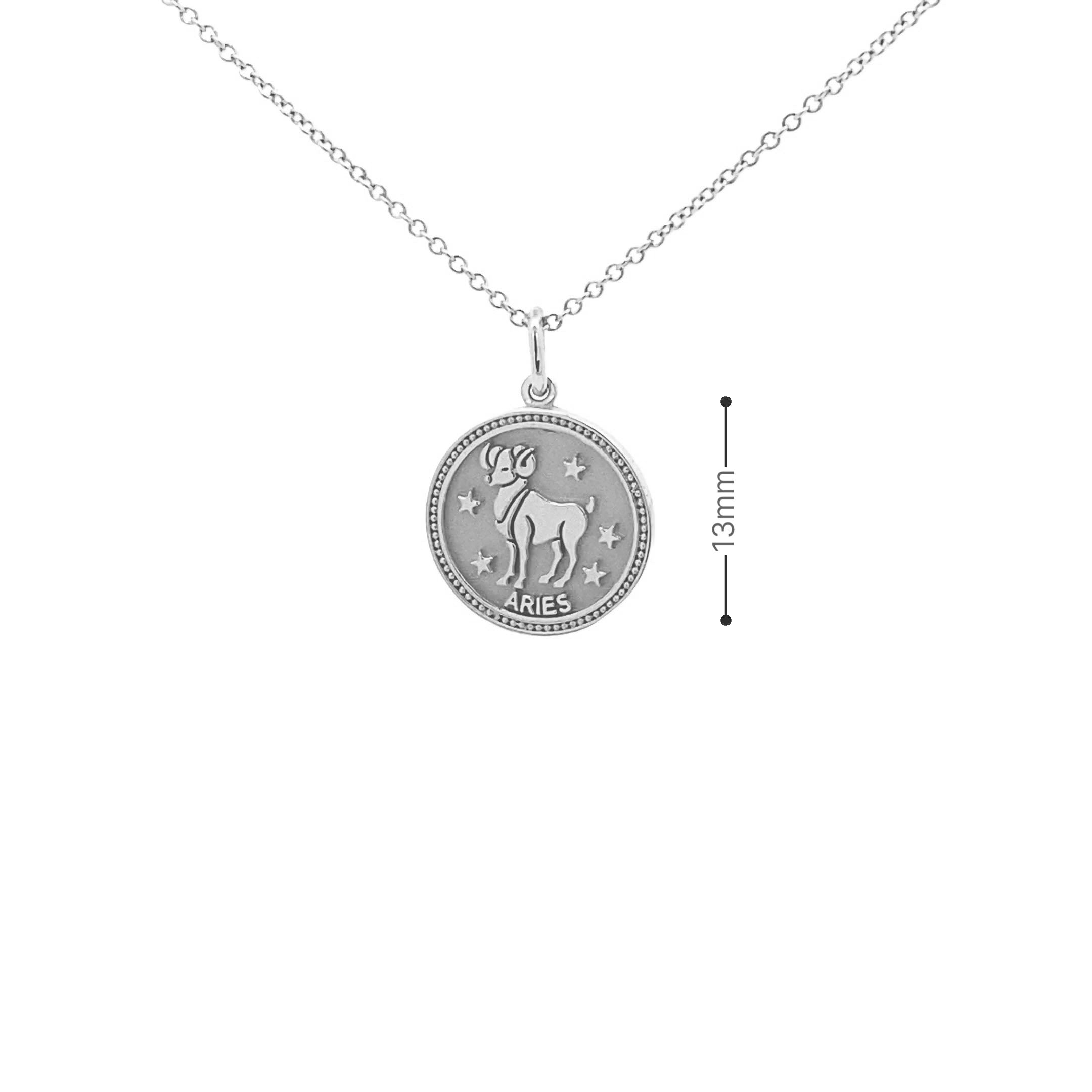 14K  Gold 13mm Zodiac Sign Aries Pendant - dagatchi.com