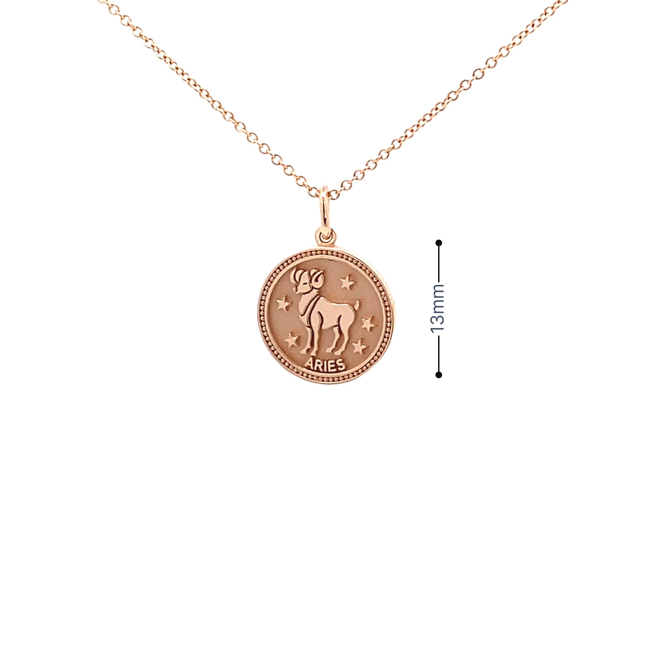 14K  Gold 13mm Zodiac Sign Aries Pendant - dagatchi.com