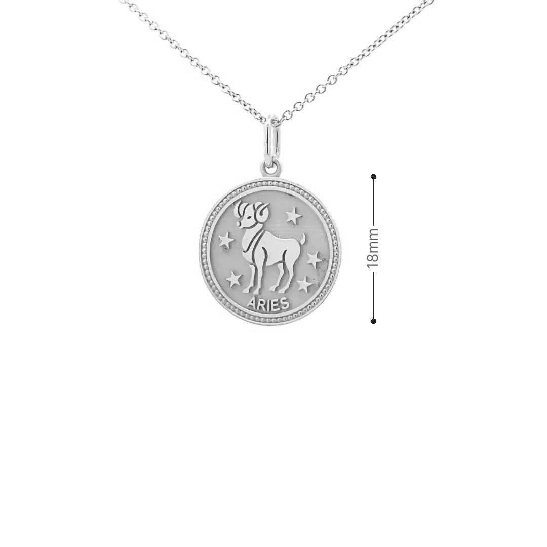 14K  Gold 18mm Zodiac Sign Aries Pendant - dagatchi.com