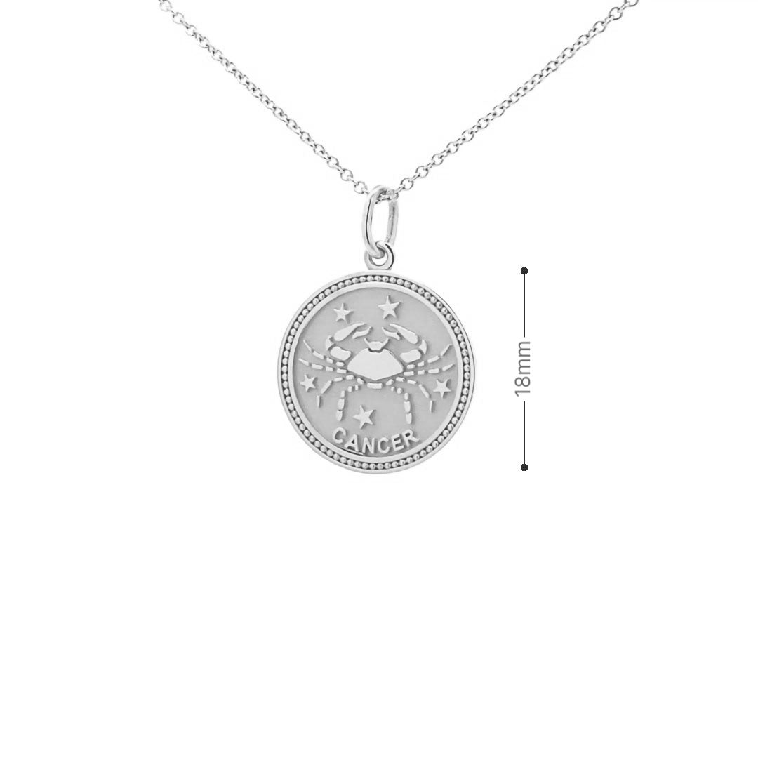 14K  Gold 18mm Zodiac Sign Cancer Pendant - dagatchi.com