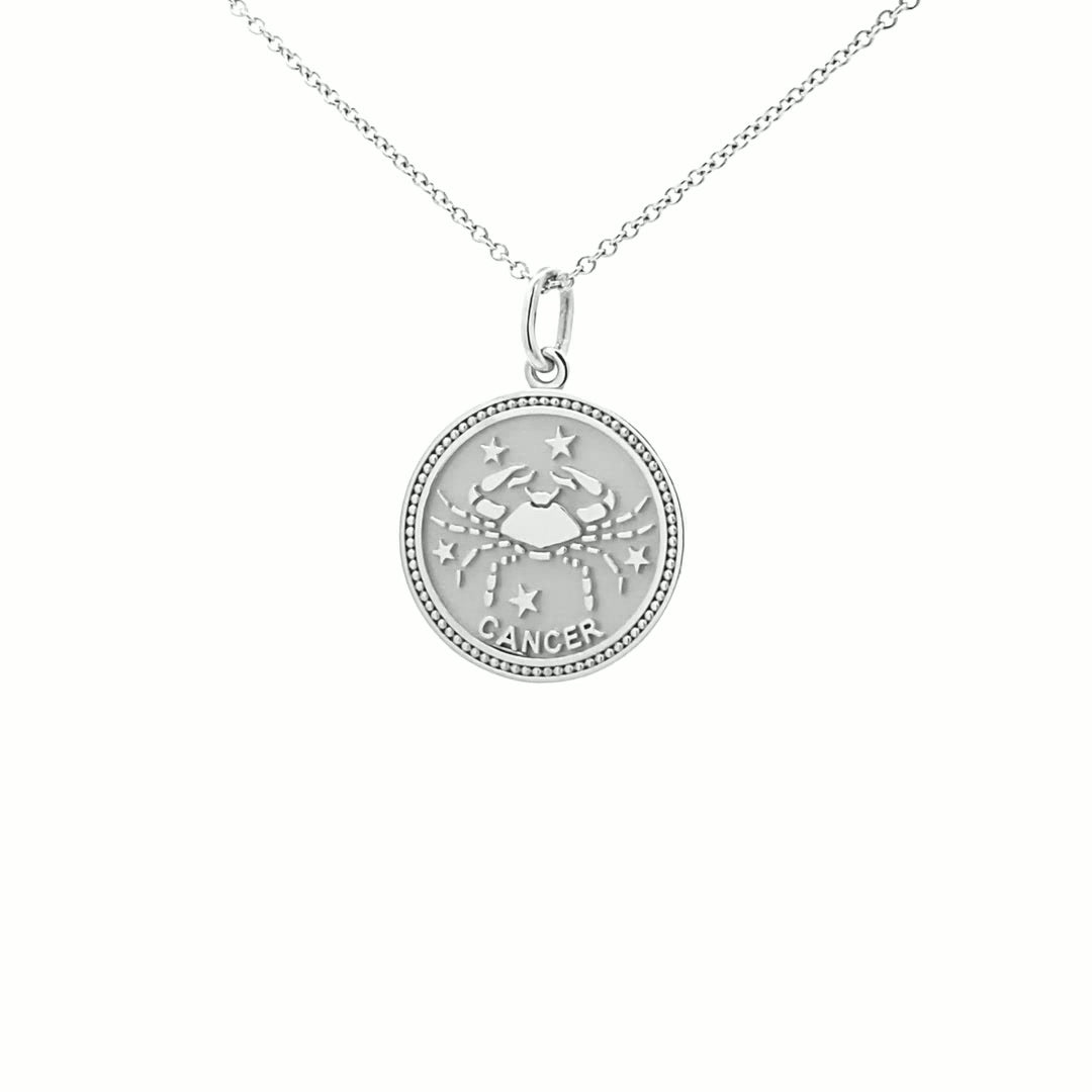 14K  Gold 18mm Zodiac Sign Cancer Pendant - dagatchi.com