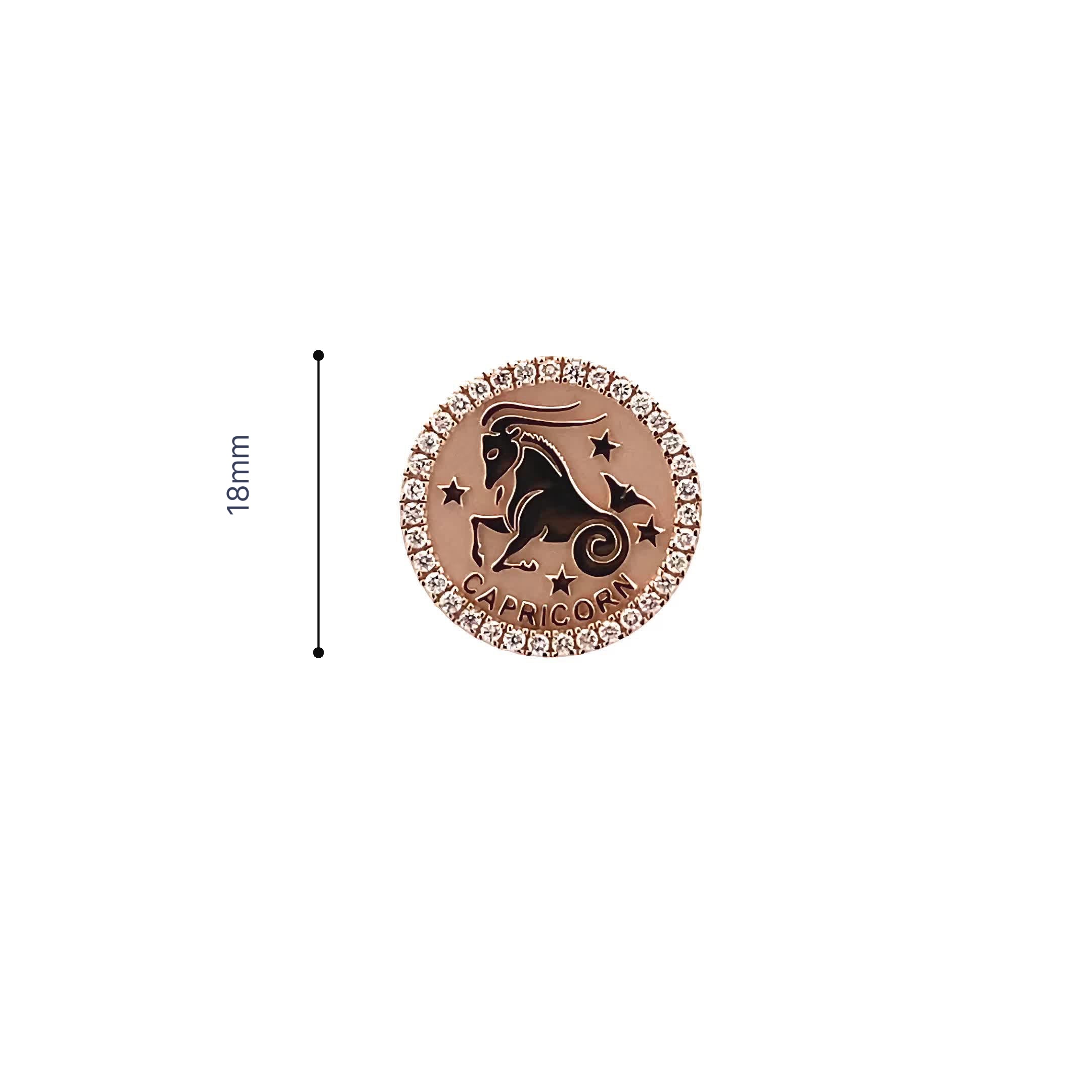 14K Gold 18mm Diamond Zodiac Sign Capricorn Ring(0.45ct) - dagatchi.com