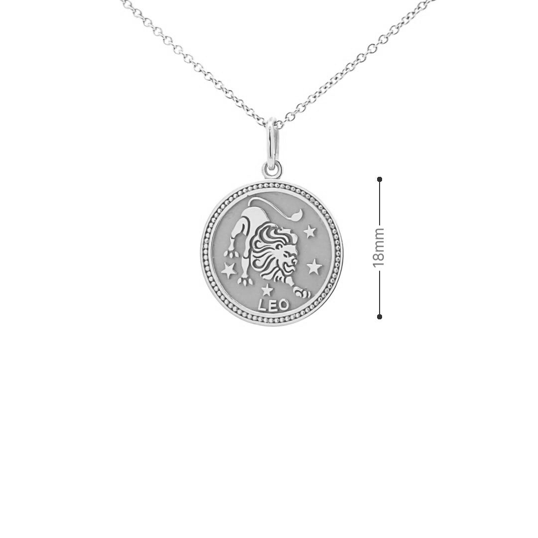 14K  Gold 18mm Zodiac Sign Leo Pendant - dagatchi.com