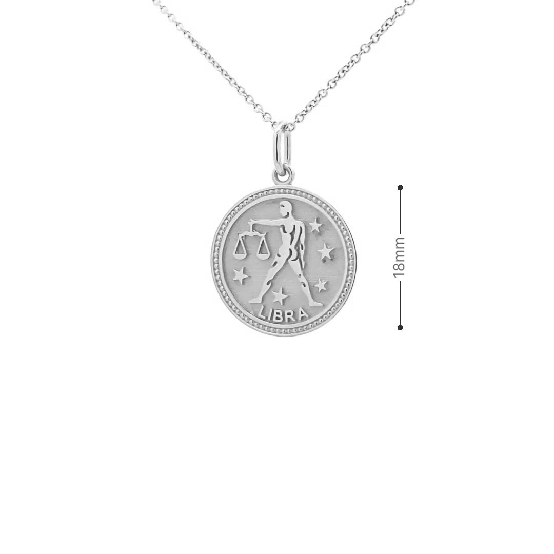 14K  Gold 18mm Zodiac Sign Libra Pendant - dagatchi.com
