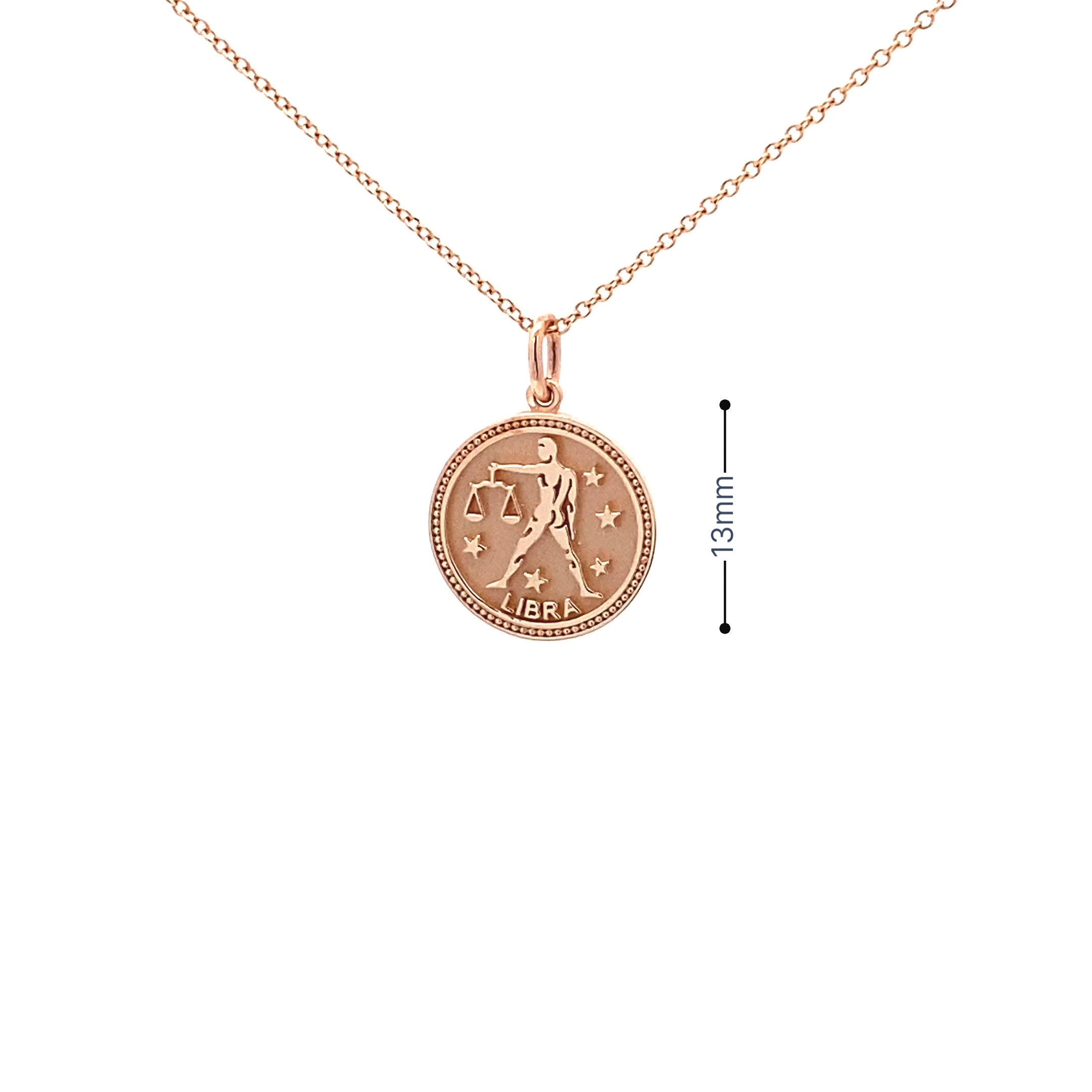 14K  Gold 13mm Zodiac Sign Libra Pendant - dagatchi.com