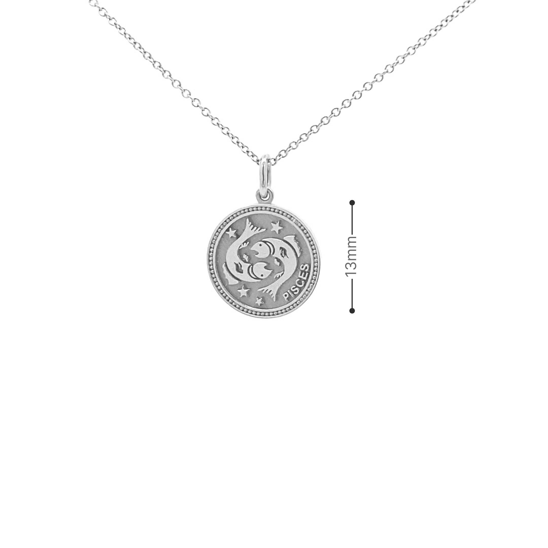 14K Gold 13mm Zodiac Sign Pisces Pendant - dagatchi.com