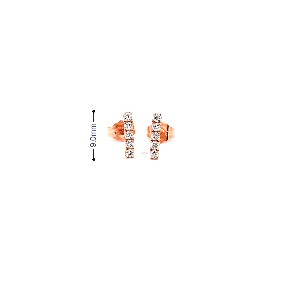 14K Gold 10-Diamond Bar Earrings (0.21ct) - dagatchi.com