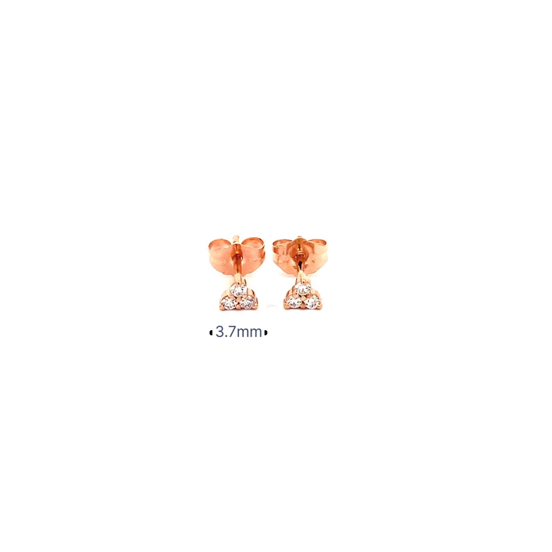 14K Gold 6-Diamond Triangle Earrings (0.13ct) - dagatchi.com