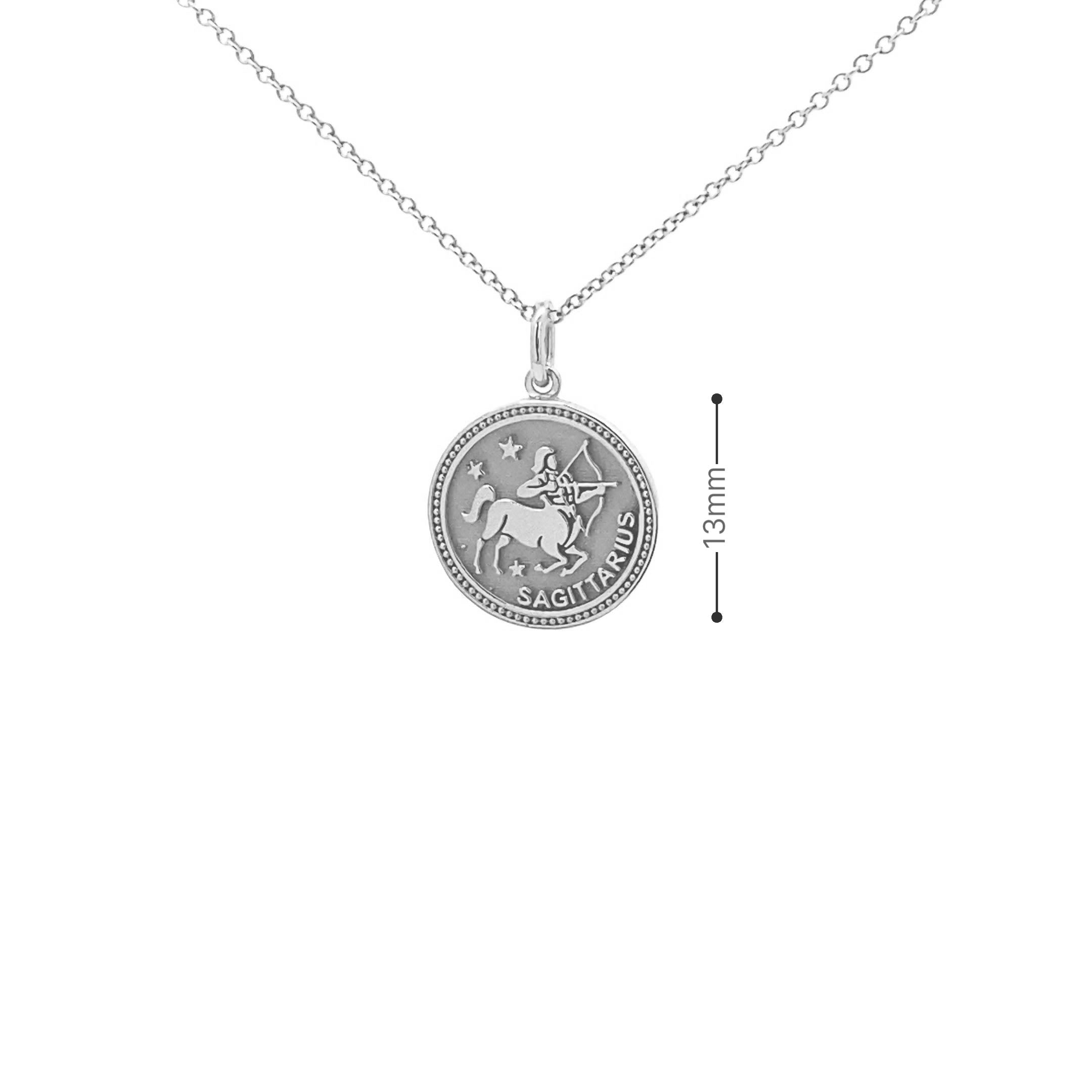 14K  Gold 13mm Zodiac Sign  Sagittarius Pendant