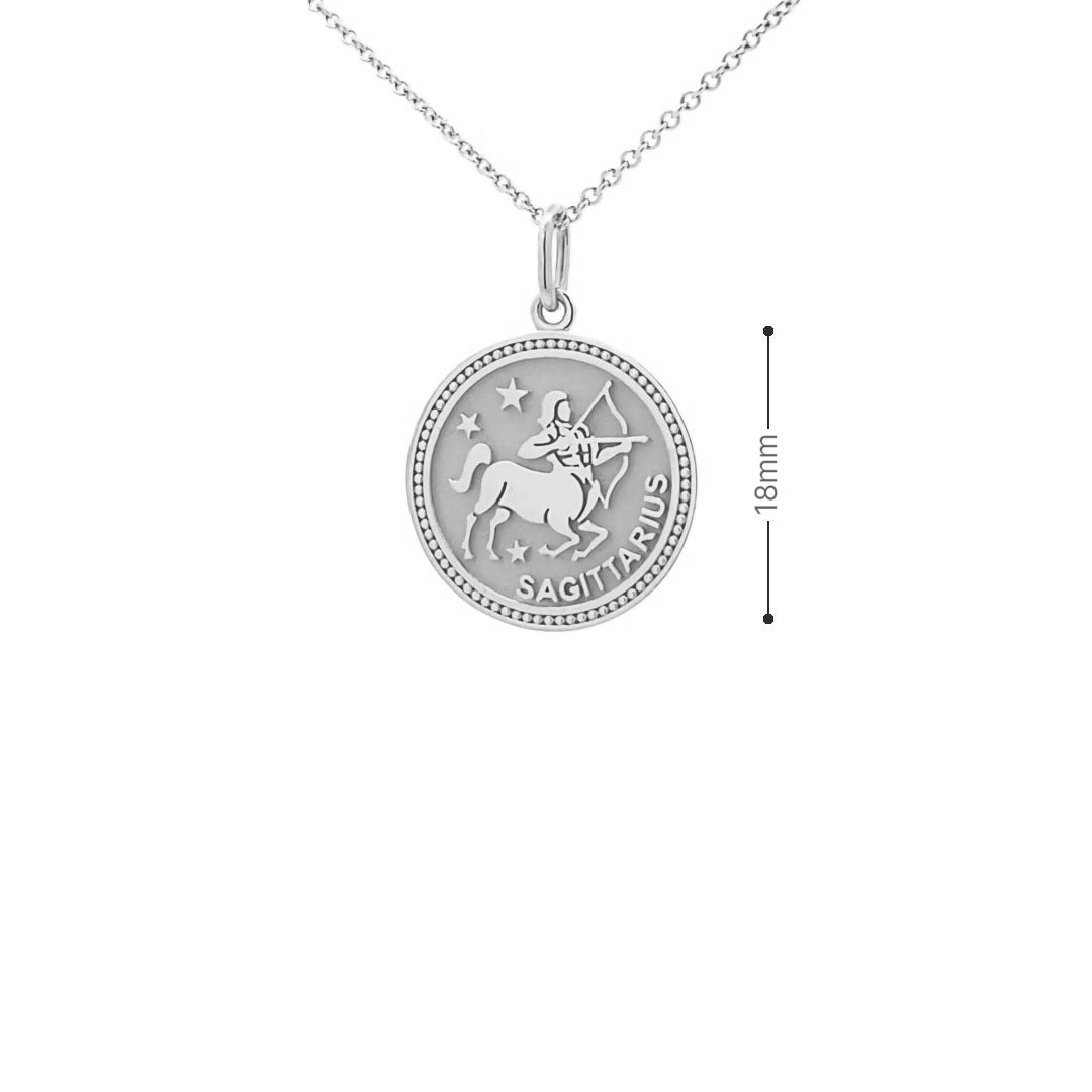 14K  Gold 18mm Zodiac Sign Sagittarius Pendant - dagatchi.com