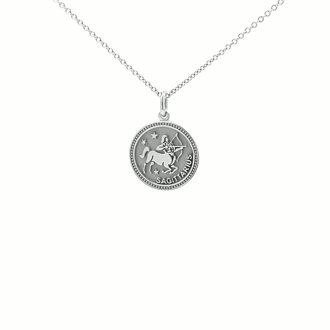 14K  Gold 13mm Zodiac Sign  Sagittarius Pendant