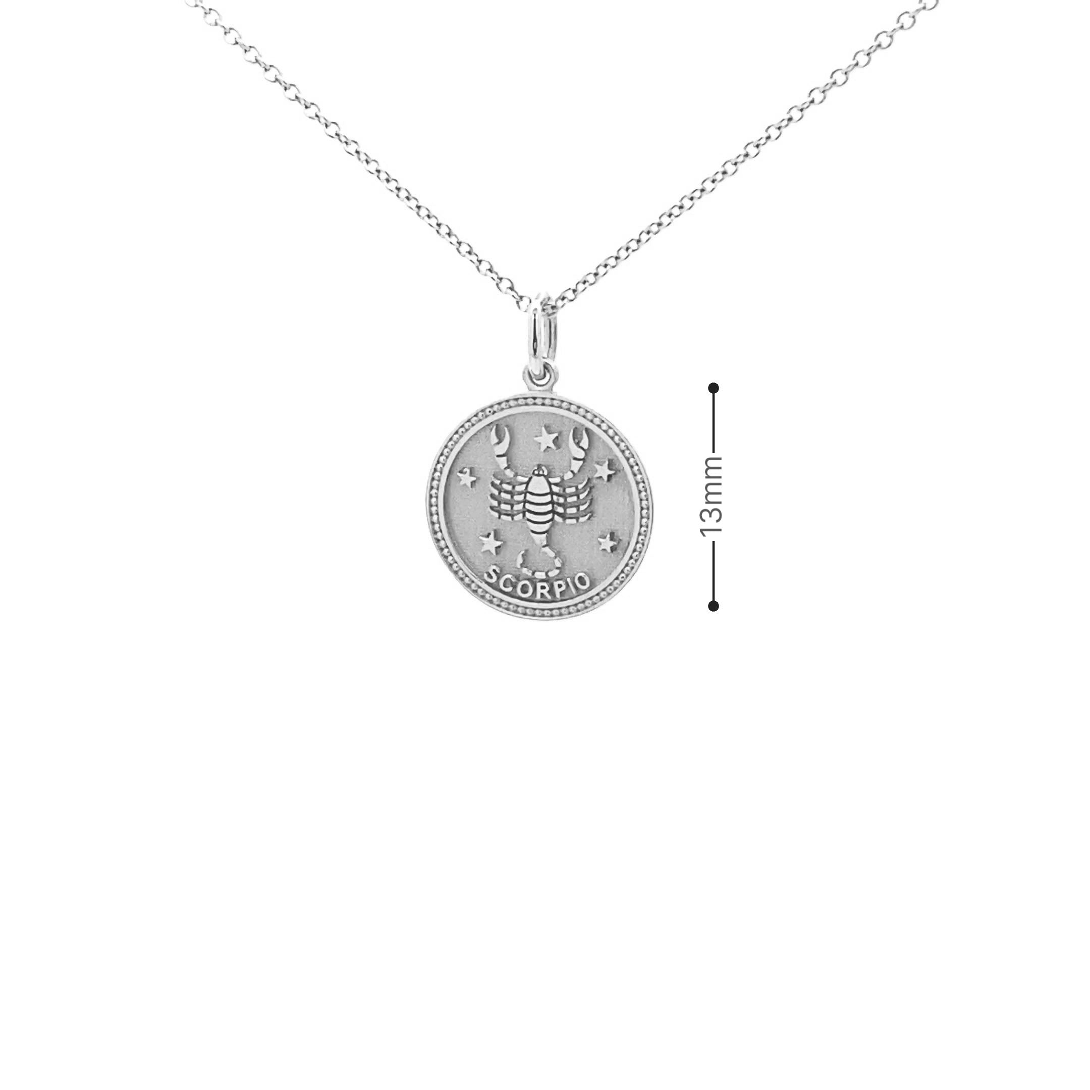 14K  Gold 13mm Zodiac Sign  Scorpio Pendant - dagatchi.com