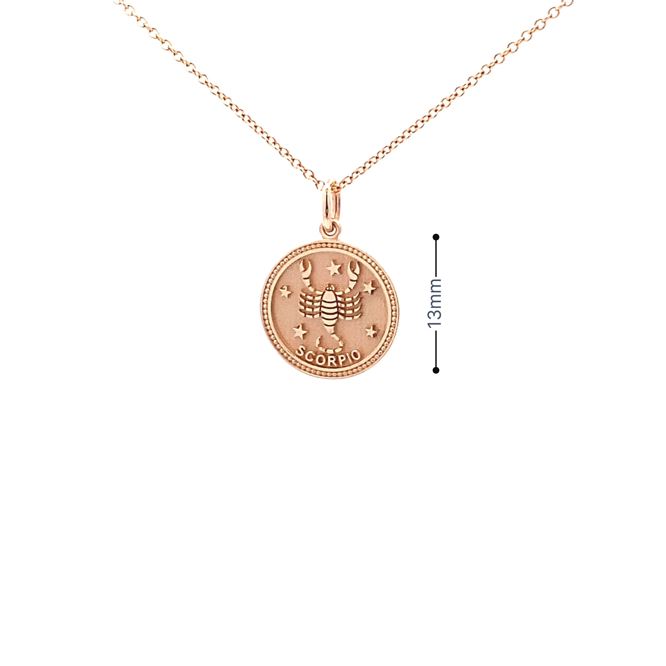 14K  Gold 13mm Zodiac Sign  Scorpio Pendant - dagatchi.com